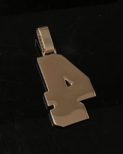 Colgante Personalizado de Plata de Ley 925 con Moissanita, Número 4, Letra con Incrustaciones de Diamantes, Chapado en Rodio, Joyería Unisex - Product Image 4