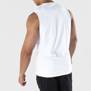 <b>Men's</b> <b>White</b> Sleeveless Tank Top O-Neck Breathable Cotton Casual Summer Wear Regular Fit Pullover Outerwear - Product Image 2