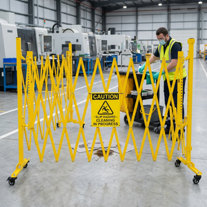 Barrera de Seguridad Plegable de Acero Expandible y Portátil para Control de Multitudes en Oficinas, Escuelas y Fábricas - Product Image 2