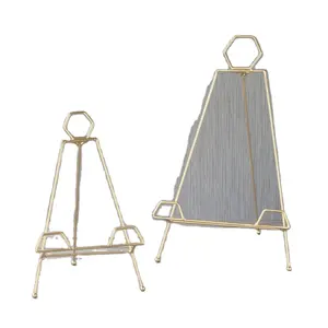 Painting, Art Holder Free Standing Adjustable Display Stand Scroll Easel Indian Made Wedding Display Easel Wholesale Golden Hold