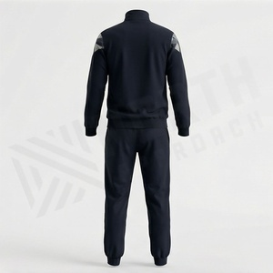 Ensemble de survêtement pour homme à imprimé géométrique, sweat-shirt et pantalon sportifs à fermeture éclair intégrale, respirant, en polyester, coupe classique, pour l'automne - Product Image 2