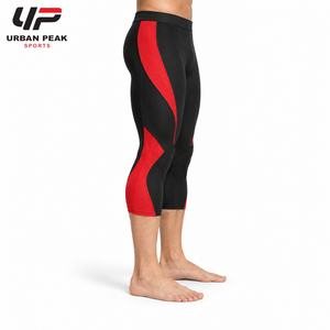 Durable <b>Men</b> Capri <b>Legging</b> Featuring Reinforced Stitching Stretch Material And Comfortable Construction <b>For</b> Gym Workouts - Product Image 2