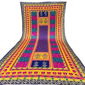 2025 hermosa ropa India étnica bordada a mano chal de seda de moda multicolor Dupatta pakistaní Salwar Kameez traje - Product Image 1