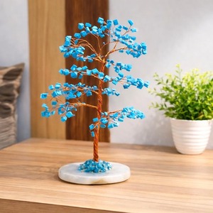 Árbol de Cristal de Turquesa Natural al por Mayor con 200 Cuentas, Base de Ágata Blanca, Hecho a Mano, Ecológico, Árbol Bonsái de Piedras Preciosas, Feng Shui - Product Image 4