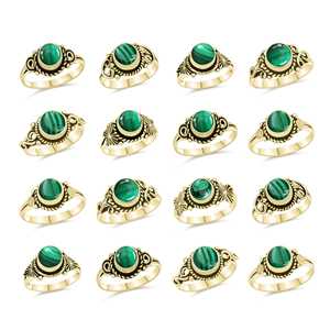 Bague en malachite naturelle ajustable, pierre précieuse authentique, bague en cristal de malachite réglable - Product Image 4