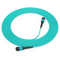 Jumper serat optik 12 core MPO MPT kabel bagasi LSZH bahan Mode tunggal APC 3mm kabel Patch