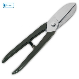 Ciseaux en étain de qualité industrielle (motif anglais) Manche laqué en acier inoxydable Ciseaux inférieurs dentelés pour gaucher pour le cisaillement - Product Image 1