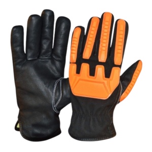Gants de travail mécaniciens de qualité supérieure, résistants, en cuir de chèvre, protection industrielle des mains, résistance aux chocs - Product Image 1