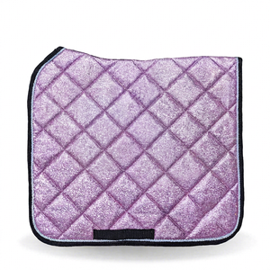 Custom Pink Glitter Western Horse Saddle Pad Set Quilted Equestrian with Adjustable Fly Veil and Leg <b>Wraps</b> for Riding - Product Image 2