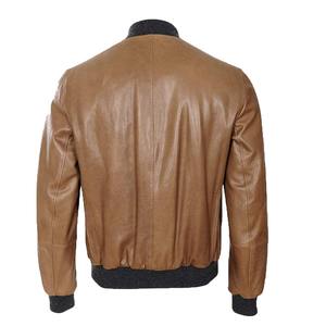 Chaqueta de Cuero para Hombre, Nueva Moda Personalizada, Alta Calidad, Tela de Lona Marrón, Diseño de Primera Calidad, Cierre de Cremallera, Invierno - Product Image 2