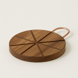 Planche à découper ronde en bois d'acacia 25 cm, planche de cuisine en bois massif, planche de boucher, fabricant OEM, vente en gros - Product Image 3