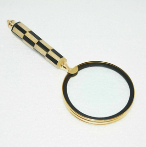 Loupe ronde écologique à main avec poignée en os crème antique sculptée à la main et rayures noires FAIZA CRAFT FC-9654 - Product Image 6