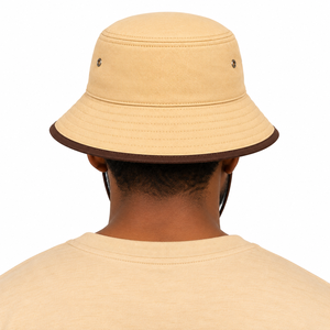 Chapeau Bob Brodé Iota-Phi-Theta Beige Marron avec Logo Lettres Grecques 1963, Large Bord, Protection Solaire Extérieure, Chapeau de Pêcheur - Product Image 2