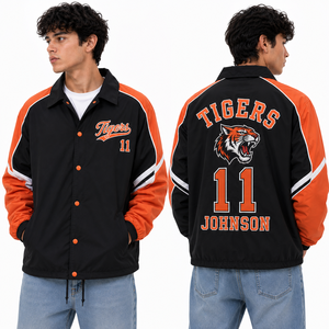 Veste de coach sur mesure, broderie du nom de l'équipe, numéro du joueur, coupe-vent léger, fournisseur d'uniformes - Product Image 2