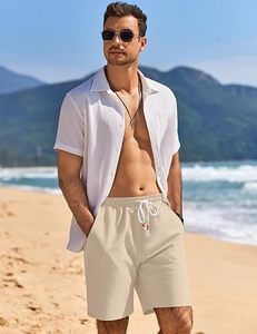 Men's Moisture-Wicking <b>Stretch</b> Chino <b>Shorts</b> Front Custom Logo Button Fly Casual Mid Waist Polyester Summer Wear - Product Image 2