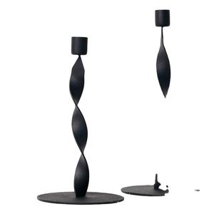 Bougeoir décoratif en métal incurvé noir mat dessus de table de haute qualité table de dîner la plus vendue - Product Image 1