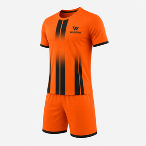Conjunto de Camiseta y Pantalones Cortos de Fútbol Naranja para Hombre WARPRO, Sublimados, con Franjas, que Absorben la Humedad, Ajuste Atlético, para Todas las Temporadas - Product Image 2