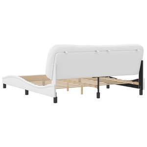 Cadre de lit en similicuir Hvar blanc 72"x83.9" sans matelas, lits rembourrés - Product Image 6