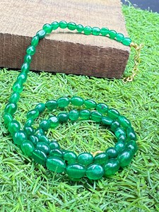 Zambian Emerald <b>Necklace</b> 19 Inch Oval Cabochon Natural Green Gemstone Beaded Jewelry Handmade Statement <b>Necklace</b> Custom Gift - Product Image 4