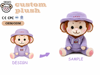 Peluche personnalisée singe mascotte d'entreprise OEM, personnage uniformisé en coton PP, pour anniversaire, institution financière, anti-stress