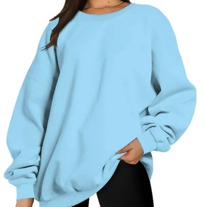 Customized High Quality Eco-Friendly Breathable <b>Womens</b> Custom <b>Black</b> Color Sweat Shirts Regular Fit Crew Neck Sweatshirts - Product Image 2