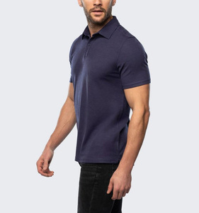High Quality Active Gym <b>T</b>-<b>Shirt</b> <b>with</b> Polo <b>Collar</b> Merino Knitted Fabric Anti-Wrinkle and Letter Pattern - Product Image 2