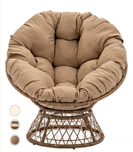 SWC-01 Fauteuil suspendu d'extérieur durable en rotin PE, chaise pivotante en forme d'œuf, meubles de jardin, balcon, terrasse pour villa - Product Image 1