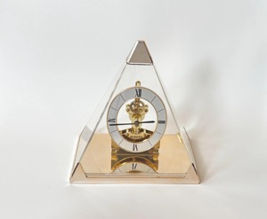 Newest Geometric Desk <b>Clock</b> Brass Mechanical Movement Roman Numerals <b>Art</b> <b>Deco</b> Design Silent Non Ticking - Product Image 3