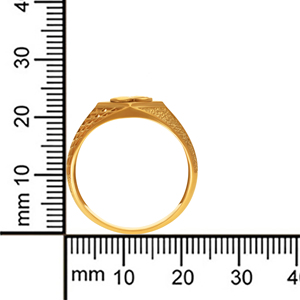 Bague en or pour homme Om Tatva, finition or de luxe, gravée Om, avec motif géométrique ajouré, bague signet de créateur, bague religieuse tendance - Product Image 5
