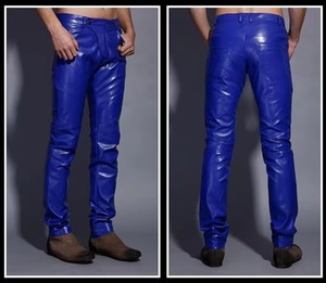 Custom Blank Y2K Bottoms Vegan Punk Pu <b>Faux</b> <b>Leather</b> Flare Pants Bootcut <b>Trousers</b> <b>Men</b> - Product Image 4