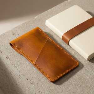 Étui à lunettes en cuir véritable souple, pochette de luxe en cuir de vachette, étui fin fait main vintage pour lunettes de lecture LGC-0039 - Product Image 5