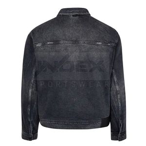 Veste en jean tendance pour hommes, veste en jean bleue pour hommes, streetwear, vêtements décontractés à la mode, vente en gros - Product Image 2