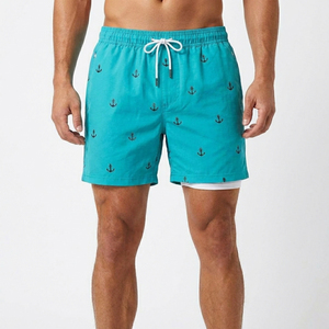Pantalones Cortos Deportivos Casuales 2 en 1 para Hombre, de Secado Rápido, 100% Algodón, Anti-UV, con Estampado de Ancla Negra, Traje de Baño Confiable de Alibaba - Product Image 3