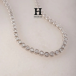 Pulsera de Diamantes Cultivados en Laboratorio de Oro Blanco de 14K de Lujo, Certificada por IGI, Corte Brillante Redondo - Product Image 3