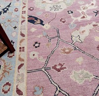 Tapis d'appoint bohème vintage noué à la main, motif floral, laine, poils moyens, rectangulaire, tailles personnalisées, multicolores, pour salon et maison