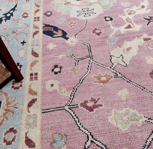 Tapis persan noué à la main, motif floral vintage, laine acrylique, poils moyens, rectangulaire, pour salon, décoration intérieure - Product Image 1