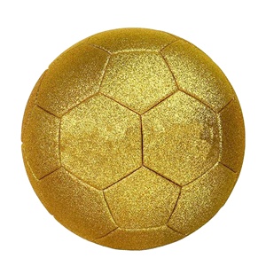 Ballon de football Perfect Bounce Gold Glitter Colour, en cuir PU PVC, officiel, imperméable, pour entraînement, tailles personnalisées. - Product Image 1