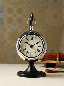 Silver Table <b>Clock</b> Vintage Roman Numeral Desk <b>Clock</b> Decorative Analog Mantel <b>Clock</b> Classic Home Office Living Room Decoration - Product Image 2