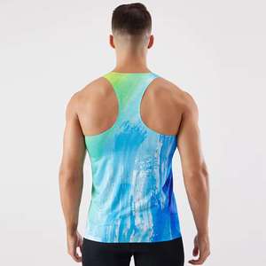 Débardeur de musculation décontracté pour homme en maille, 100 % coton, séchage rapide, respirant, écologique, col rond, imprimé, vêtement de sport - Product Image 3