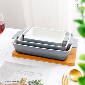 Plat à four rectangulaire en verre/céramique haute capacité, plat à gratin classique pour la cuisine, compatible four et lave-vaisselle - Product Image 3