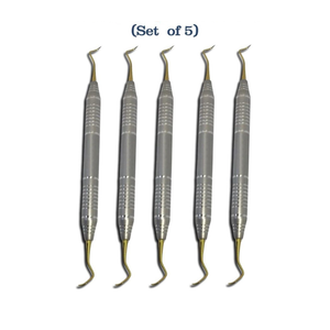 เครื่องขูดหินปูนฟัน 5 ชิ้น รุ่น Ti-90120 สำหรับฟันกรามด้านหลัง แบบใช้มือ ทำจากเหล็กกล้าไร้สนิมคุณภาพสูง ใช้ซ้ำได้ ได้รับการรับรองมาตรฐาน CE โดย Grip Surgical - Product Image 3