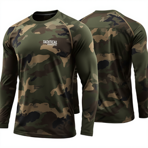 เสื้อเชิ้ตแขนยาวคอโอ ลายพราง สำหรับผู้ชาย คุณภาพพรีเมียม เนื้อผ้าโพลีเอสเตอร์ น้ำหนักเบา ระบายอากาศได้ดี สวมใส่สบาย เหมาะสำหรับกิจกรรมกลางแจ้ง - Product Image 4