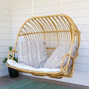 Rattan hanging chairs for outside <b>patio</b> balcony furniture decorative double egg <b>swing</b> chair - Product Image 1