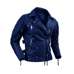Unisex Premium Genuine Leather <b>Racer</b> <b>Jacket</b> Slim Fit Stand Collar <b>Vintage</b> Distressed Motorcycle Streetwear High Street Front - Product Image 4