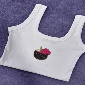 Top de tirantes de lujo con bordado de cuentas para mujer, hecho a mano, elegante top de verano con cuentas bordadas. - Product Image 4