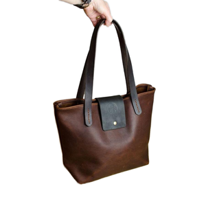 Bolsos de Mano de Cuero Genuino de Moda para Mujer, Ligeros, de Gran Capacidad, Impermeables, Duraderos, con Marca Personalizada, con Cremallera, para Hombro/Cruzado - Product Image 1