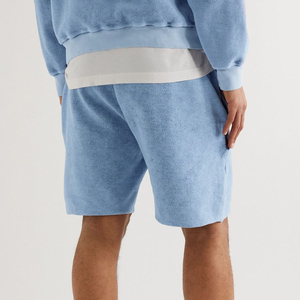 Shorts de jogging pour hommes en coton French Terry délavé à l'acide, ourlet brut, style streetwear vintage, vente chaude, OEM ODM, approvisionnement en gros - Product Image 3