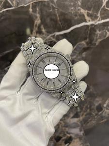 Reloj Mecánico ZAWO HOUSE, Completamente Cubierto de Diamantes Moissanite VVS1, de Lujo, en Acero Inoxidable, con Movimiento Japonés Automático - Product Image 4