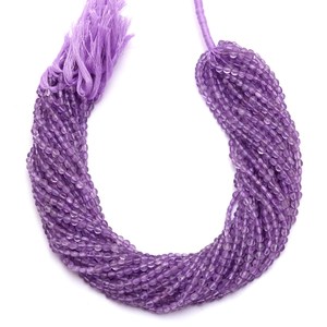 AAA+ Amethyst 4mm Faceted Coin Briolette Beads Natural <b>Pink</b> Amethyst Semi Precious Gemstone Fancy Loose Beads For Jewelry Making - Product Image 2