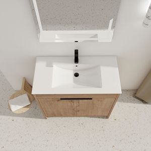 Mobile Bagno Freestanding Bianco con Lavabo in Ceramica da 36 Pollici e 2 Ante con Chiusura Ammortizzata Modello BVB02436IMO F BL9090B Imballaggio KD - Product Image 6